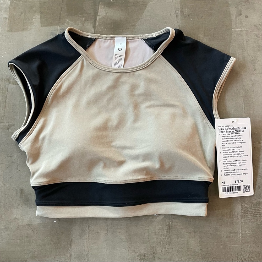 Lululemon Nulu Colourblock Crop Short Sleeve